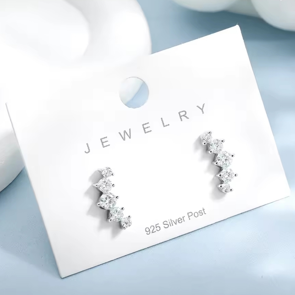 Sterling silver diamond earrings